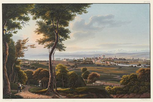 Uitzicht op de stad en het Bodenmeer, Johann Ludwig Bleuler