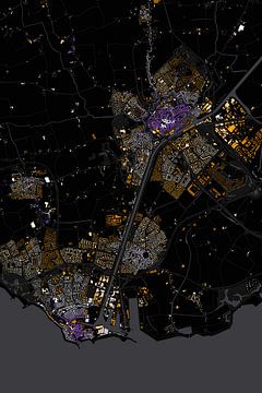Abstracte kaart Middelburg en Vlissingen van Maps Are Art