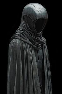 Mysterious person in black portrait