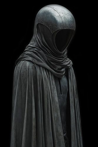 Mysterieus persoon in zwart portret