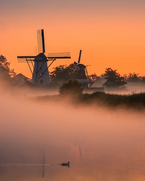 Lever du soleil, Ten Boer, Groningen, Pays-Bas par Henk Meijer Photography