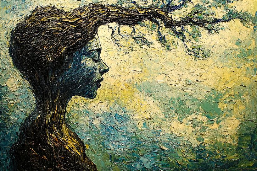 spiritual painting with trees by Egon Zitter