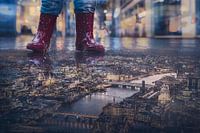 Image adaptation of Girl by Pond: Evening Walk with View of London - Symbolism of Hope