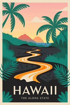 Hawaii Vintage Reisposter van Poster Art Shop