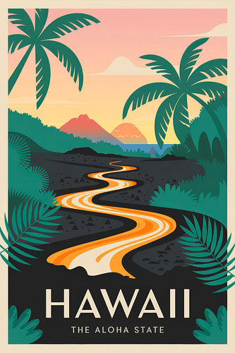 Hawaii Vintage Reisposter