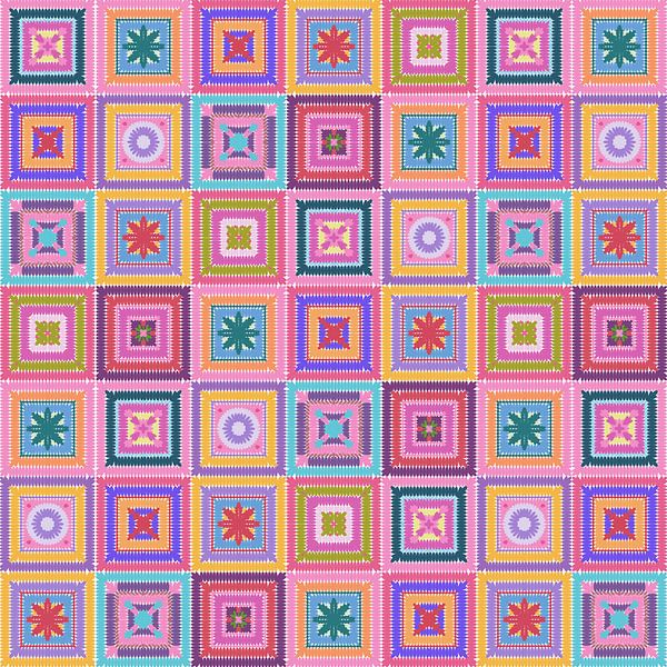 Colorful digital grandma squares I by Rosana Laiz Blursbyai