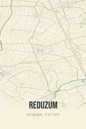 Alte Karte von Reduzum (Fryslan)