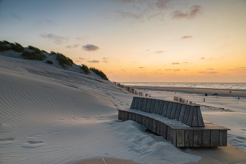 Sunset on the beach of Ameland by Meindert Marinus