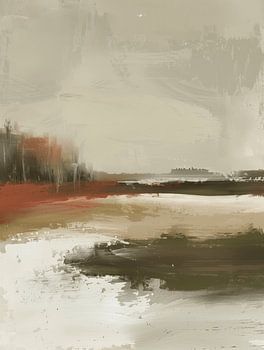 Paysage abstrait dans des tons neutres, style japonais