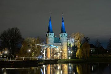Zicht op Oostpoort Delft van Peter Sneijders