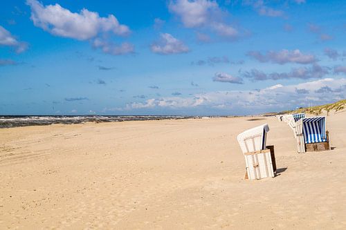 Strandstoelen aan de Noordzee op Sylt