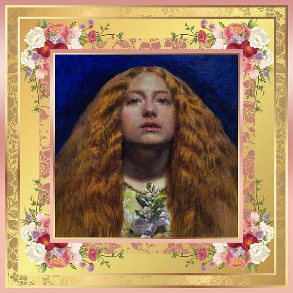 S.F. Remastered Version of The Bridesmaid by John Everett Millais by Silver Fox Art Decor