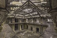 Stunning glass dome in abandoned office building