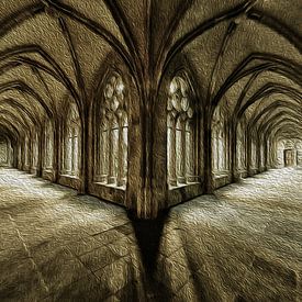 Pandhof der Domkirche im Zentrum der Domstadt Utrecht. (DIGITALES GEMÄLDE) von André Blom Fotografie Utrecht