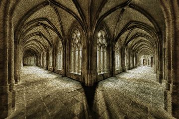 Pandhof der Domkirche im Zentrum der Domstadt Utrecht. (DIGITALES GEMÄLDE)
