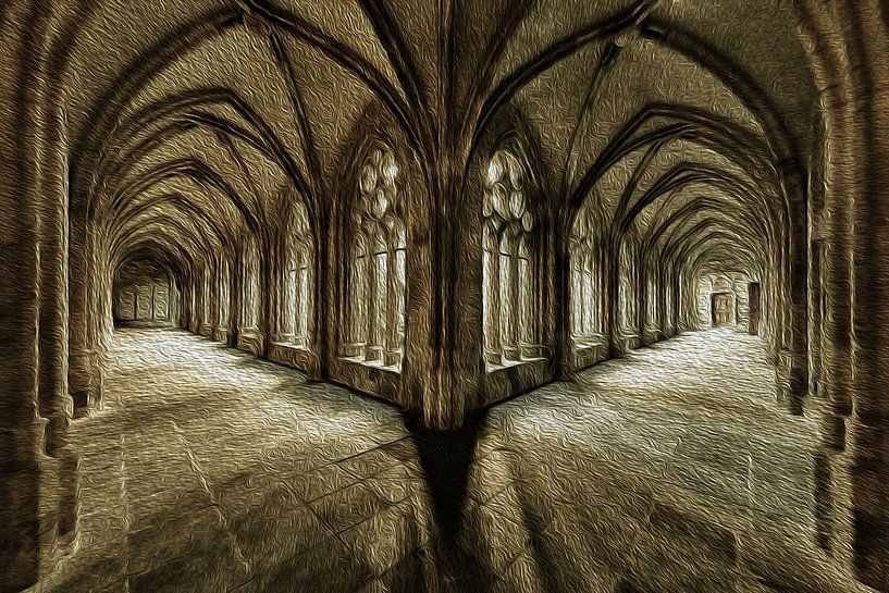 Pandhof der Domkirche im Zentrum der Domstadt Utrecht. (DIGITALES GEMÄLDE) von André Blom Fotografie Utrecht