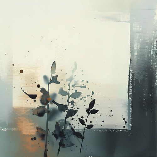 Seizoensgebonden natuur in bos, Digitaal schilderij