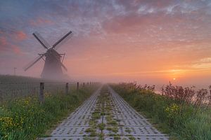 Sonnenaufgang Mühle Viereck Aarlanderveen