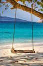 Wooden swing on the beach by Uwe Merkel thumbnail