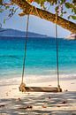 Wooden swing on the beach by Uwe Merkel thumbnail