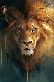 Majestic lion in warm tones by Imperial Art House
