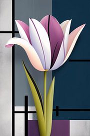 Abstrakte Tulpe mit geometrischen Formen von Art & Soul Creations
