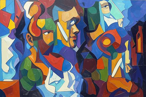 'Losing to the Façade': an abstract Cubist painting about self-reflection