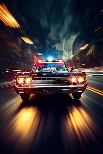 USA-Polizei, geheimnisvolle Nacht von fernlichtsicht