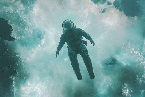 Astronaute dans l'espace flottant