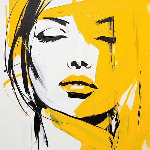 Porträt Nr. 13116 (gelb) von ARTEO Gemälde