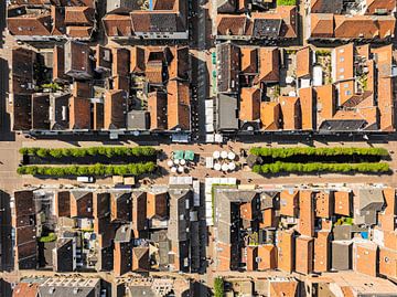 Oude ommuurde stad Elburg van bovenaf gezien van Sjoerd van der Wal Fotografie