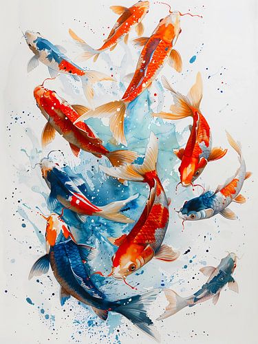 aquarel Koi vissen