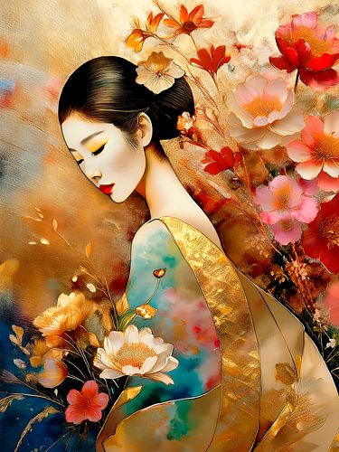 Modernes Porträt einer japanischen Frau