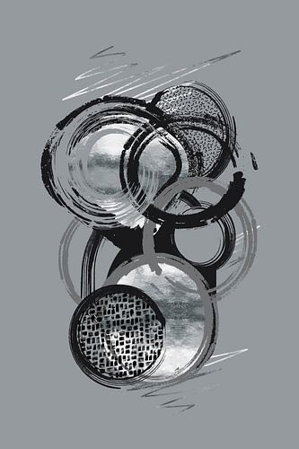 Dynamische kunst nr. 1 zilver - levensfasen