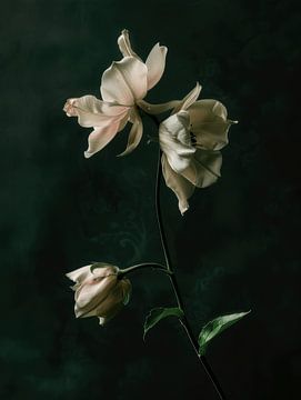 minimalistisch stilleven van een bloem van Japandi Art Studio