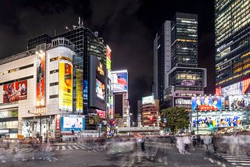 Drukte op het kruispunt Shibuya in Tokio van Melanie Viola