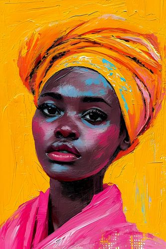 Portrait coloré d'une femme africaine