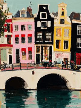 Aan de gracht in Amsterdam van Studio Allee