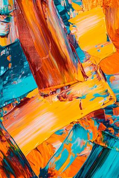 Colourful abstract painting with structure by Poster Art Shop