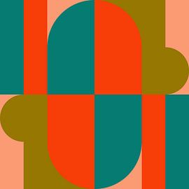 Funky retro geometric 17. Modern abstract art in bright colors. by Dina Dankers
