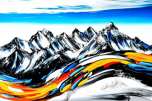 Abstract berglandschap met kleuren