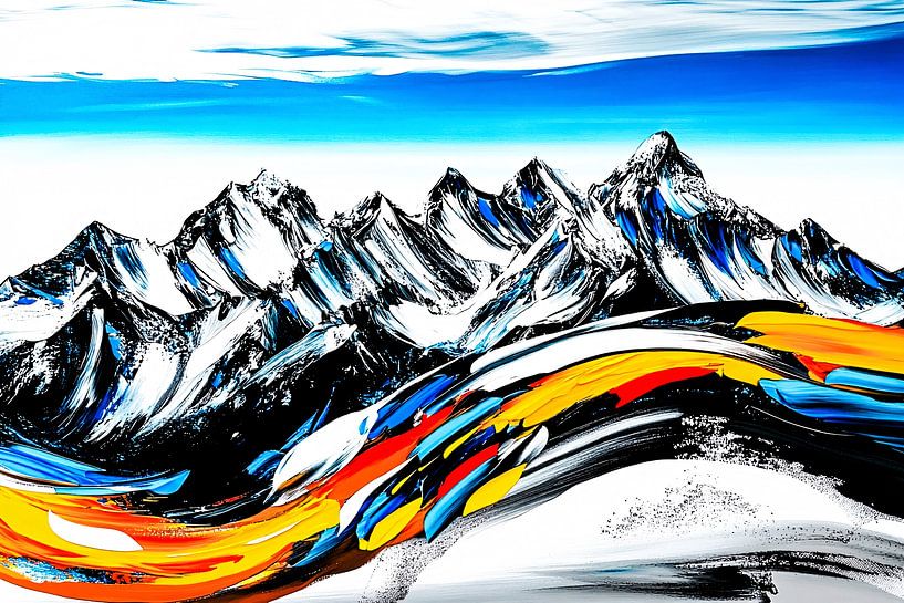 Abstract berglandschap met kleuren van Art & Soul Creations