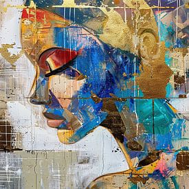 Femme moderne avec détails dorés sur Peintures accrocheuses