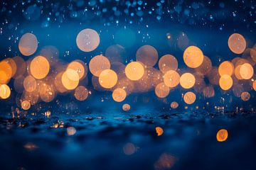 Water droplets and play of light in blue by Poster Art Shop
