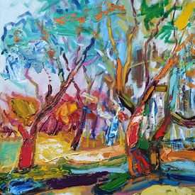 Niederländische Bäume Wald von Simon Borst