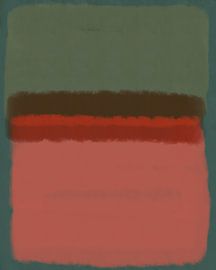 Moderne abstrakte Kunst in Grün, Lachs und Terra von Dina Dankers