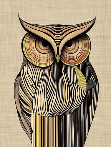 Eule abstrakt in Brauntönen