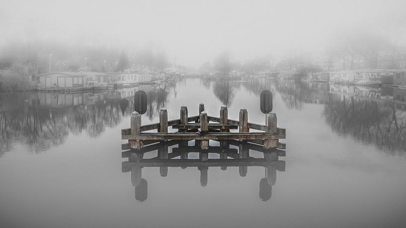 Lake in the mist by Jan Hermsen