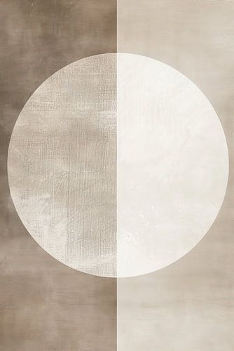 Minimalistische ovale Illustration mit kontrastierenden Farbblöcken auf Textur Hintergrund