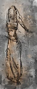 Vrouw met lange jurk van Emiel de Lange